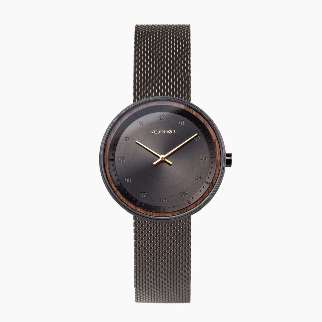 여성 시계 | Petite Black & Gold mesh | VEJRHØJ